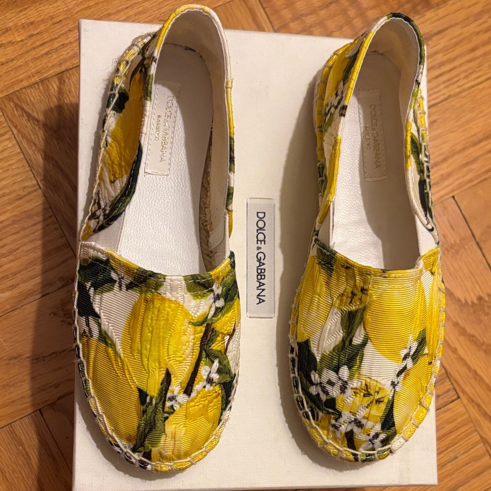 Dolce & Gabbana Yellow Floral Espadrilles